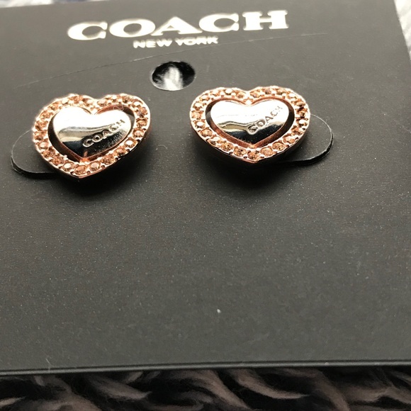 Coach heart stud earrings - Picture 2 of 6